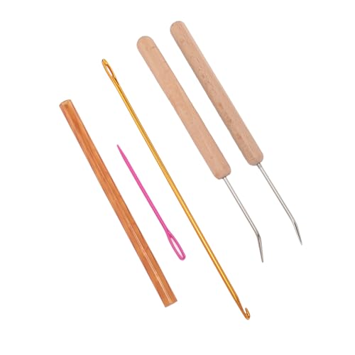 Loom Knitting Pen Tool, Crochet Hook Set DIY Knitting Loom Hook for Hat Scarf Blanket Making Quick Winding Wooden Handle Smooth Aluminum Needle Easy Thread Pulling