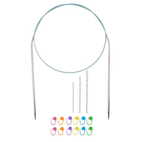 Circular Knitting Needles 32inches/80cm,Size US 2.5(3mm) Stainless Steel Round Knitting Needles for Handmade Knitting DIY - size: US2.5/3mm