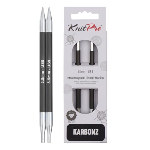 KnitPro Karbonz Interchangeable Circular Needle 5" (13cm) | US Size 9 (5.5mm) - size: US 9 (5.5mm)
