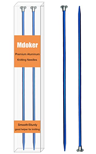 Mdoker 13.8 Inch Aluminum Knitting Needles,Colored Straight Single Pointed Metal Sweater Knitting Needle for DIY Knitting Projects,Size US 5(3.75mm) - color: Navy Blue, size: US 5(3.75mm)