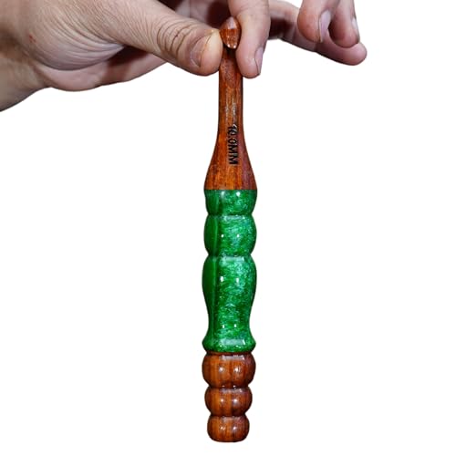 Emporium Crafts Wooden Crochet Hooks Green Resin epoxy & Wood Mix Crochet Hooks Ergonomic Soft Handle Needles Knit Weave Craft Yarn Different Size, Crochet Hooks (8.00 mm) - color: 8.00 mm
