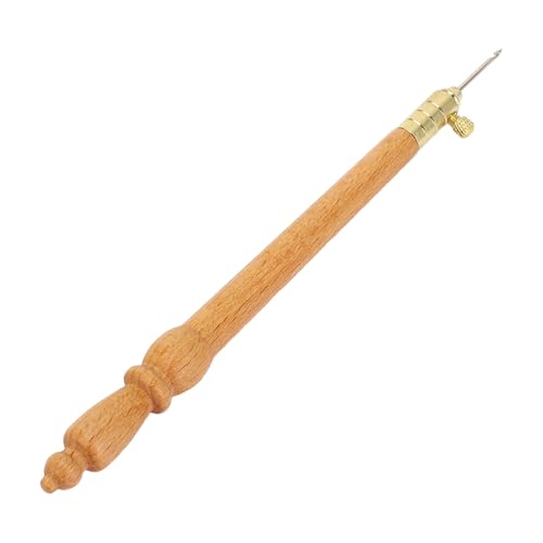 French Embroidery Crochet Hook, Wooden Handle with 3 Interchangeable Needles for Sewing Embroidery Beading Knitting DIY Crafts