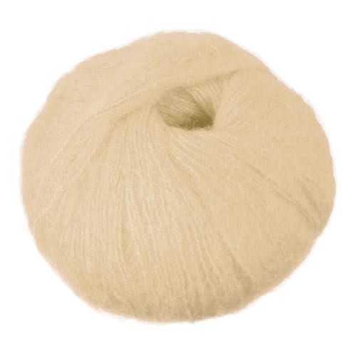 PATIKIL Mohair Yarn, Soft Yarn Faux Mohair Fuzzy Fur Fine Fluffy Yarns Thin for Crocheting Knitting Sweater Scarf Hat Crafts Blanket Rug, Beige - color: Beige