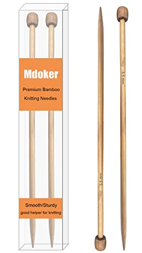 Mdoker Bamboo Knitting Needle Straight Single Pointed Sweater Knitting Needles 10-inch Length for Handmade DIY Knitting Projects,Size US 4(3.5mm) - size: US-4-(3.5mm)