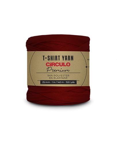 CIRCULO Premium T-Shirt Yarn. Bulky, Soft, Lightweight, Seamless, Knot-Free. Easy-to-Use. Fettuccini Zpagetti, T Shirt Yarn for Crocheting & Knitting- 153.1 yds, (3986 - Spicy) - color: 3986 - Spicy