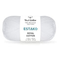 Estako Royal Cotton, 100% Mercerized Giza Cotton Yarn, Fingering 1, White | soft, silky sheen, super fine, sock weight, 50 g, 137 yds, baby clothes, summer tops, amigurumi - color: 5050 - White, size: 1 Skein