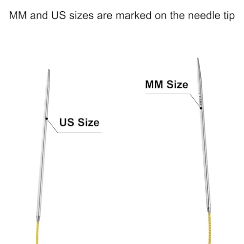 uxcell 2 Gauge Knitting Circular Needle 16 Inch(40cm) Metal Round Stainless Steel Needle with Large Eye Sewing & Stitch Markers for Handmade Projects DIY Knit Blankets - size: 2.75mm, 16 inch