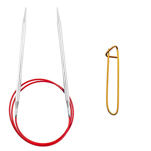 ChiaoGoo Red Lace 24-Inch, US 0 (2mm) Circular Knitting Needle | Surgical Stainless Steel, Sharp Tips, Nylon Coated, Memory-Free Steel Cable, Smooth Metal Joins, Easy-Glide, Stitch Holder - size: US 0 (2.0mm), 24 in. (60cm)