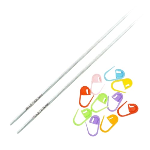 Lykke Flight 5in US 1.5 (2.5 mm) Mini Interchangeable Knitting Needle Tips | Requires Mini Cords,Stainless SteelSemi-SharpShort Taper Points10 Colorful Stitch Markers - size: US 01.5 (2.5 mm) 5in.