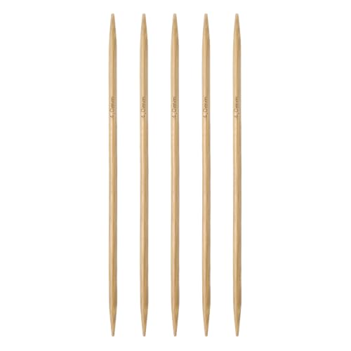 HARFINGTON 5Pcs Bamboo Knitting Needles Double Pointed Size US 6(4mm) Carbonized 6 Inch(15cm) Straight for Handmade Creative DIY Knitting Craft Yarn Projects - size: US 6(4mm)