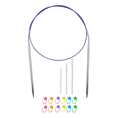 Circular Knitting Needles 32inches/80cm,Size US 7.0(4.5mm) Stainless Steel Round Knitting Needles for Handmade Knitting DIY - size: US7/4.5mm