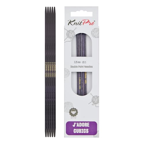 KnitPro J’Adore Cubics Double Pointed Needles 6" (15cm) | US Size 3 (3.25mm) - size: US 3 (3.25mm)