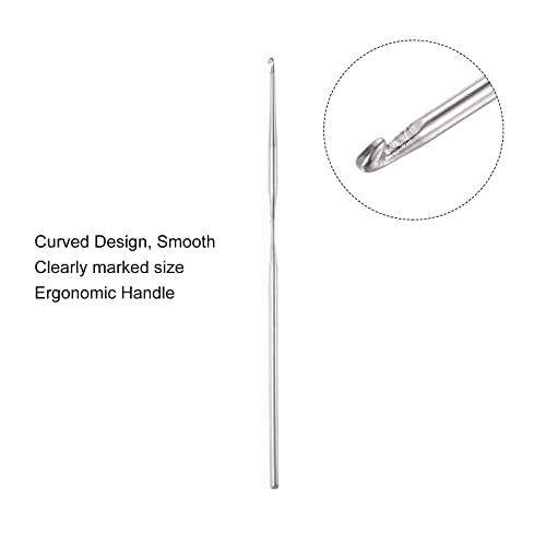 uxcell Stainless Steel Crochet Hook 0.9mm Knitting Needles for DIY Craft Yarn 6Pcs - size: 0.9mm