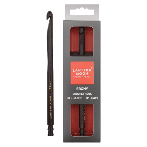 Lantern Moon Ebony Wood Single Ended Crochet Hook | US Size L (8mm) - size: US L (8mm)