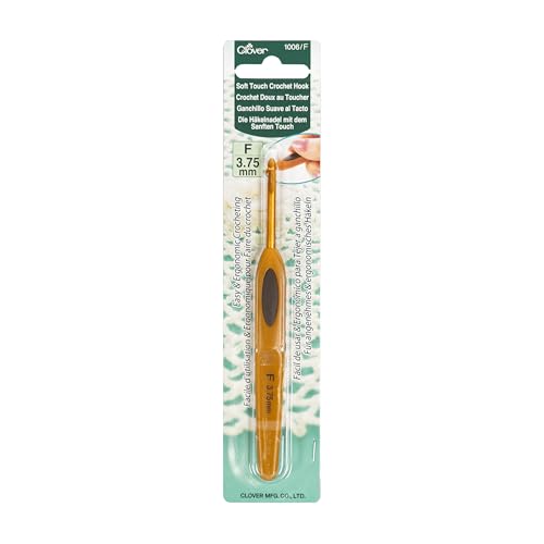 Clover 1006/F Soft Touch 3.75-mm Crochet Hooks, Size F - size: 3.75mm
