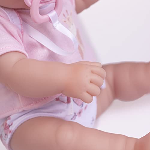 JC Toys - La Newborn Nursery | 7 Piece Baby Doll Gift Set | 12" Life-Like Baby Doll with Accessories | Pink | Ages 2+ (18344) - color: Pink Caucasian