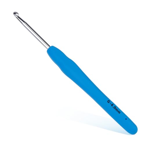 SHWAKK Crochet Hook, 4.0 mm Ergonomic Crochet Needles for Arthritic Hands | Ergonomic Crochet Hooks, Knitting Needles with Soft Handle Beginners and Experienced Hobbyists (4.0 mm) - size: 4.0mm