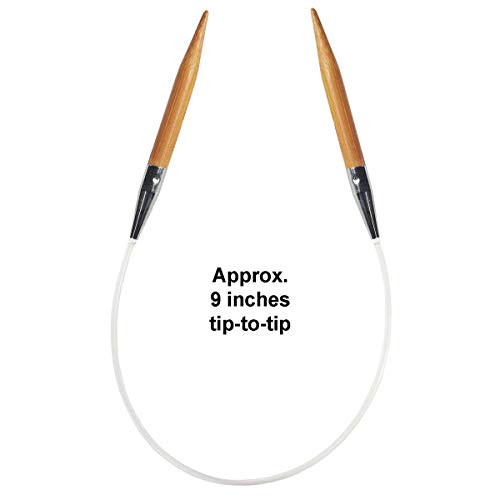 ChiaoGoo Bamboo 9-Inch, US 3 (3.25mm) Circular Knitting Needle | Bamboo Semi-Sharp Tips, Nylon Memory-Free & Swivel Cable, Smooth Metal Join, Easy-Grip, Stitch Holder - size: US 03 (3.25mm), 9 in. (23cm)