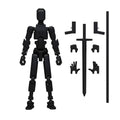 MerryXD T13 3D Action Figure,Assembly Completed Dummy Nova Titan Lucky 13 Action Figure 3D Printed Multi-Jointed Movable Toy Black - color: Black