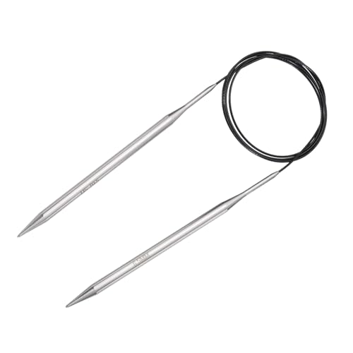 uxcell Size US 10.5 (6.5mm) Knitting Needles Circular Needle 47 Inch(120cm) Round Metal Stainless Steel Needle for Handmade Projects DIY Knitting Black - color: Black, size: 47 inch Size US 10.5 (6.5mm)