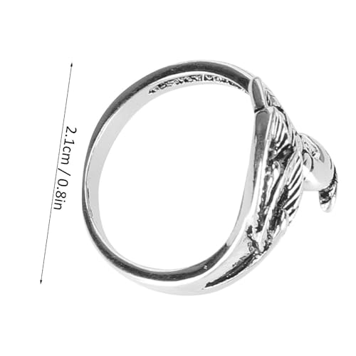 Anu Limen 3 Pcs Adjustable Knitting Loop Rings, Metal Yarn Guide for Crochet and Knitting, Silver Open Thimble Holders, 2.1 cm