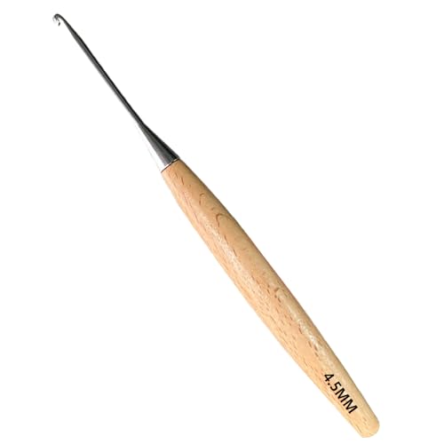 BsHooker Beech Wood Handle Crochet Hooks,4.5mm Ergonomic Crochet Hooks for Beginners and Arthritic Hands,Comfortable Grip - size: 4.5mm