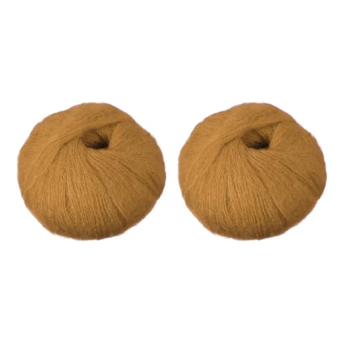 PATIKIL 2 Skeins Mohair Yarn, Soft Yarn Faux Mohair Fuzzy Fur Fine Fluffy Yarns Thin for Crocheting Knitting Sweater Scarf Hat Crafts Blanket Rug, Brown - color: Brown