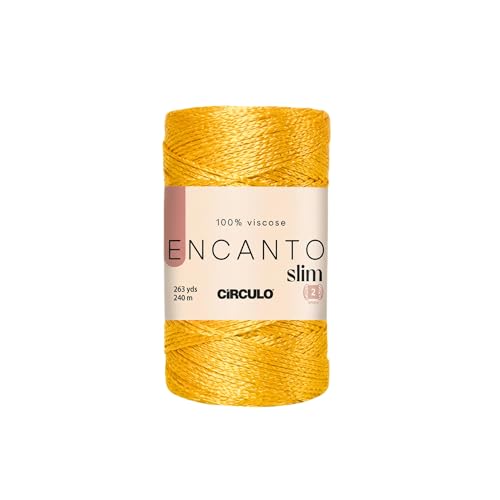 CIRCULO Encanto Slim Roll Yarn 100% Viscose - Luxury & Shine - Sport Weight Yarn - 262 yds, 3.52 oz - Color 1289 - Canary - color: 1289 - Canary, size: New - Encanto Slim - Sport #2