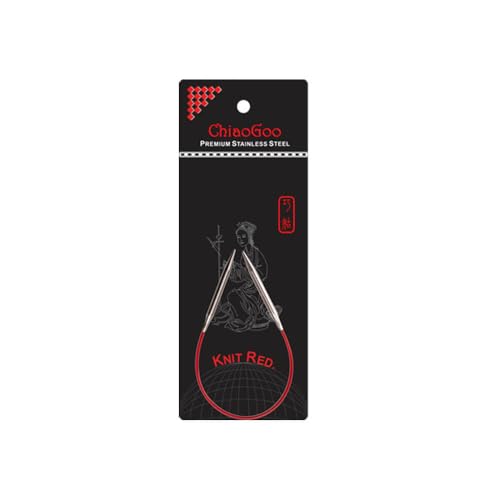 ChiaoGoo SS Red Circular, 9" (23 cm), US 6 (4 mm) - size: US 6 (4.00mm)