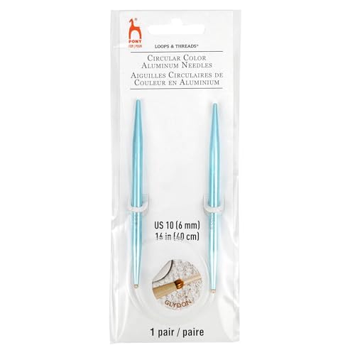 Loops & Threads 16" Circular Knitting Needles - US 10 / 6mm Double Pointed Needles for Knitting and Weaving - 1 Pack - size: US 10 / 6mm