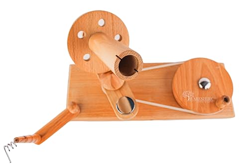 WARESHIRE Yarn Bowl and Ball Winder Combo Wooden Handmade Hand Operated | Natural Yarn Ball Winder Large Center Pull Cake with Tabletop Wooden Yarn Bowl 6x3 inches | Yarn Ball Holder (Bowl+Beech) - color: Bowl+Beech