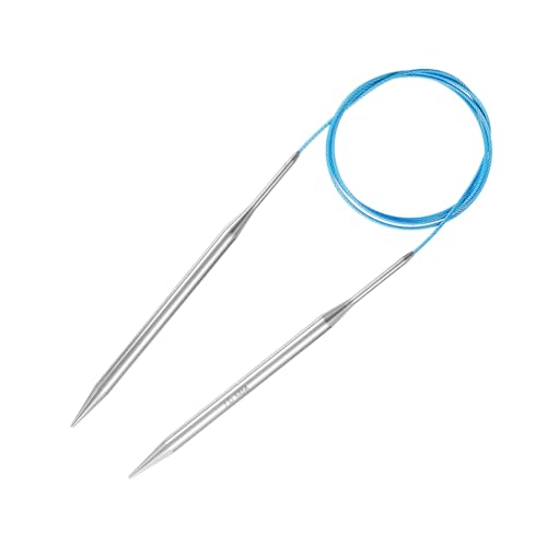 uxcell US 10.5(7mm) Knitting Circular Needle 40 Inch(100cm) Metal Round Stainless Steel Needle with Large Eye Sewing & Stitch Markers for Handmade Projects DIY Knit Blankets - size: US10.5(7mm)