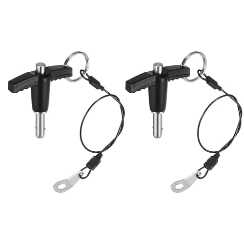 uxcell 2Pcs T Handle Lock Pins, 6mm x 10mm Usage Length Stainless Steel Push-Button Quick Release Pin - size: 6mm x 10mm
