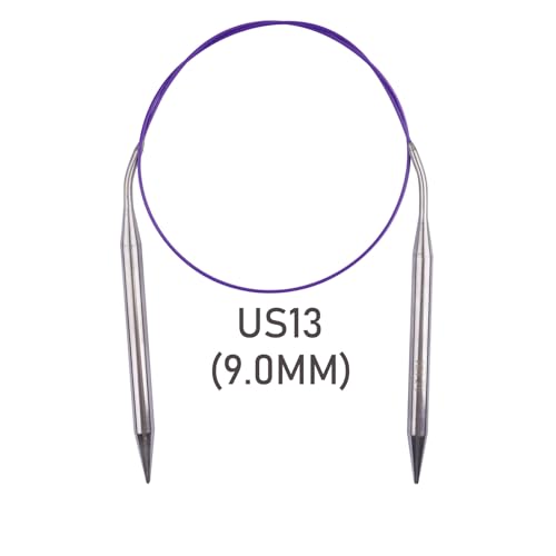 Circular Knitting Needles 32inches/80cm,Size US 13(9mm) Stainless Steel Round Knitting Needles for Handmade Knitting DIY - size: US13/9mm