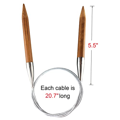 Weabetfu Bamboo Circular Knitting Needle,32-inch Length for Handmade Creative DIY and Any Weave Yarn Projects,US Size 15(10mm) - size: US 15(10mm)
