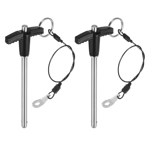 uxcell 2Pcs T Handle Lock Pins, 6mm x 70mm Usage Length Stainless Steel Push-Button Quick Release Pin - size: 6mm x 70mm