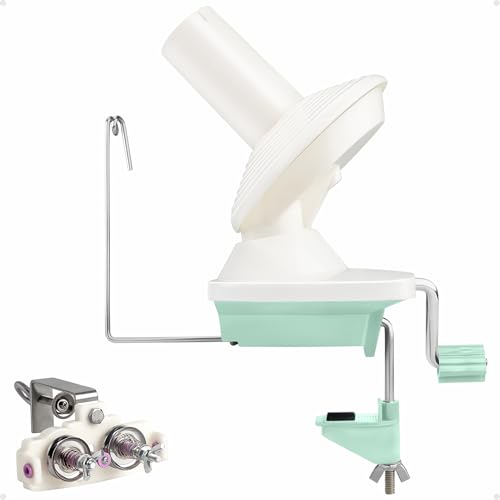 Adhafera Yarn Winder, Ball Winder for Crocheting, Yarn Spinner for Knitting | 4oz, Durable ABS Plastic, Manual, Easy to Use, Quick Install, Protable, The Helper for Yarn Collection Lovers - color: Green Winder With Guide