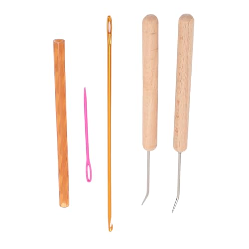 Loom Knitting Pen Tool, Crochet Hook Set DIY Knitting Loom Hook for Hat Scarf Blanket Making Quick Winding Wooden Handle Smooth Aluminum Needle Easy Thread Pulling