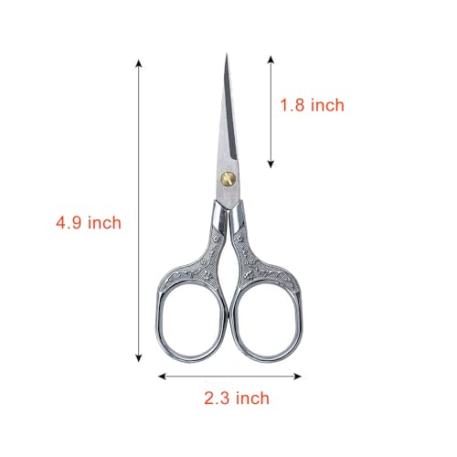 Mini Scissors Stainless Blade Metal Handle 2 Pack Office School Classroom Student Teacher Crafting Fabric Sewing Gift Wrapping All Purpose - color: 2 Pack Silver