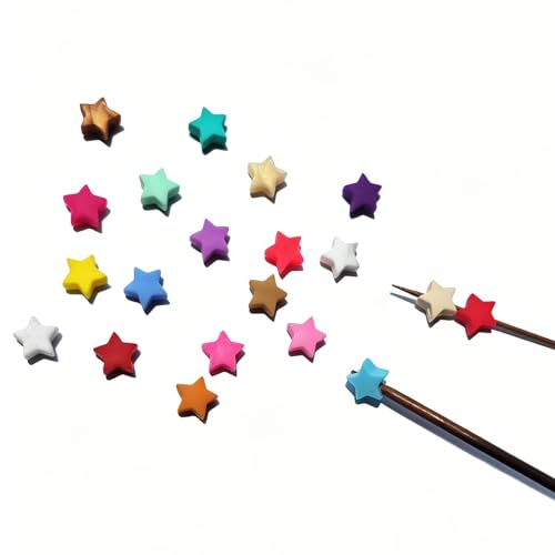 20Pcs Knitting Needle Stoppers, Needle Point Locks, Silicone Stitch Stoppers, Silicone Point Protectors Accessories（Star） - size: Star