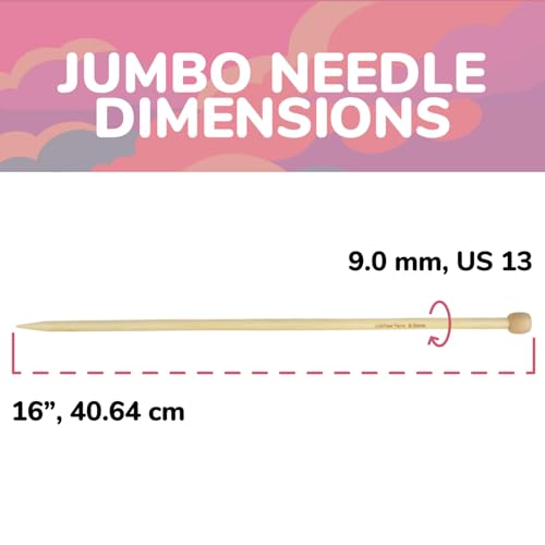 JubileeYarn Jumbo Bamboo Knitting Needles - US 13 (9mm) - 16" Long - 1 Pair - size: US 13/9mm (16" Long)