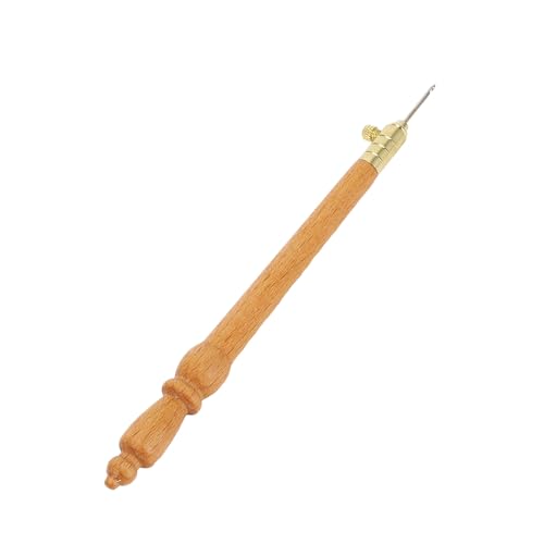 French Embroidery Crochet Hook, Wooden Handle with 3 Interchangeable Needles for Sewing Embroidery Beading Knitting DIY Crafts
