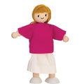 PlanToys® Mother Dollhouse Wooden Figurine Poseable 1:12 Scale 5-Inch Doll | mom character, doll house people accessories, bendable arms, kids pretend play, girls storytelling gift ages 3+ for boys - color: Caucasian Mom