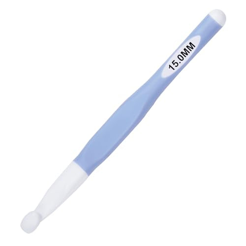 Hobekoee 15mm Large Crochet Hook,Big Crochet Hooks for Chunky Yarn,Extra Long Crochet Hooks with Soft Ergonomic Handle for Crocheting Yarn,Wool Roving - size: 15mm