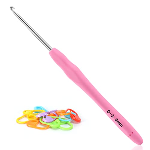 Vodiye Professional Extra Long 3mm Crochet Hooks Set, Ergonomic Handle Crochet Needles for Beginners and Experienced Lovers - size: 1pc - 3mm