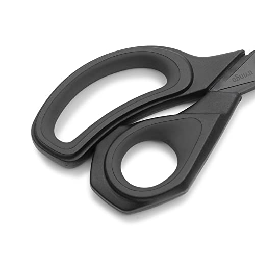 LIVINGO Fabric Scissors 9.5" Heavy Duty Tailor Shears Black | Forged Steel Construction, Titanium Blade Coating, Smooth Handle Design, Sewing Home Office Craft Use - color: Light Black/Black, size: 9.5"