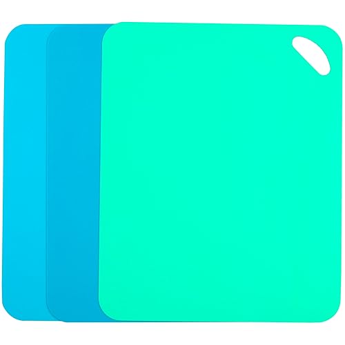 Plastic Flexible Cutting Mats for Kitchen, 3pcs Color Coded Chopping Board Set, Cutting Board Sheet for Kitchen Cooking, Dishwasher Safe（13x10.6"） - size: 13"x10.6"