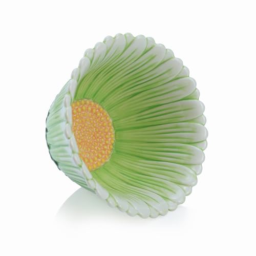 WAIT FLY Green Daisy Ceramic Rice/Salad/Soup/Dessert/Cream Soup Bowls - color: Daisy