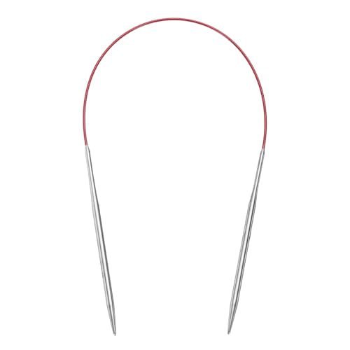 uxcell Size US 6 (4mm) Knitting Needles Circular Needle 16 Inch(40cm) Round Metal Stainless Steel Needle for Handmade Projects DIY Knitting - color: Red, size: 16 inch Size US 6 (4mm)