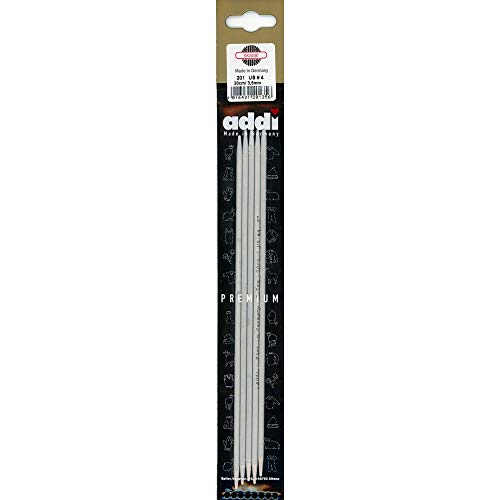 addi Aluminium Double Pointed Knitting Needles 6in (15cm) Size US 2 (3.00mm)